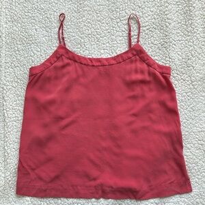 Silk Y2K Spaghetti Strap Cami Dainty Crochet Fairycore Rosey Pink Sz S